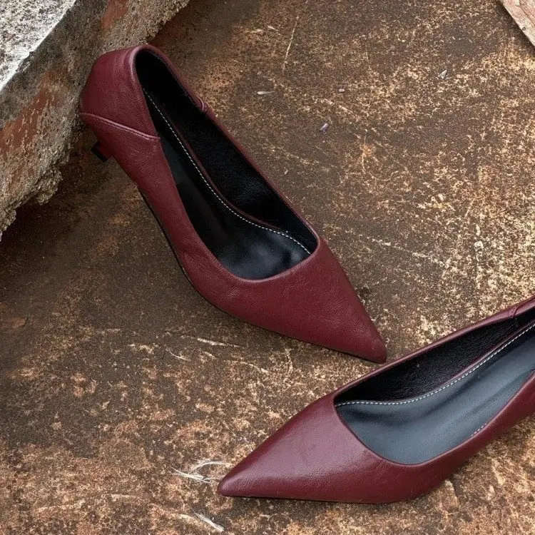 Elegant Shallow-Mouthed Stiletto Work Shoes for Women, French-Style Kitten Heel Pointed-Toe Single Shoes, Women's 2026 Autumn New High-Heeled Shoes - Image 4