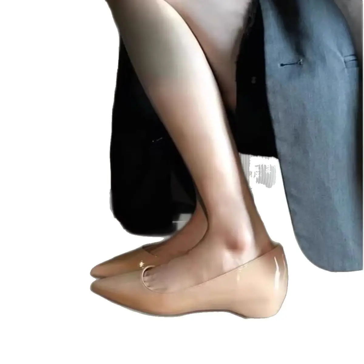 2025 Spring Pointed Flat Women's Black Flats