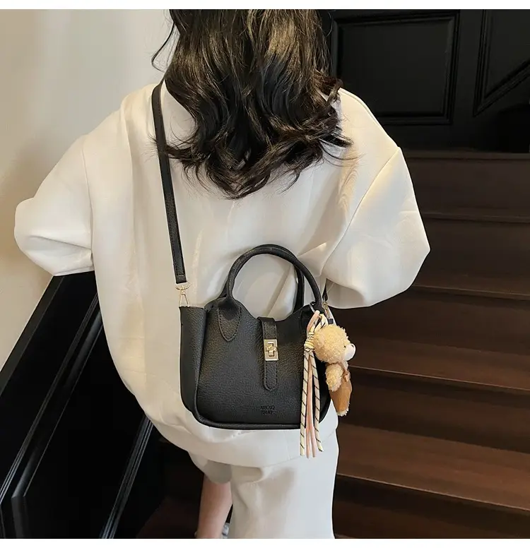 Pink Crossbody Bag with Cute Toy Charm — feature 15