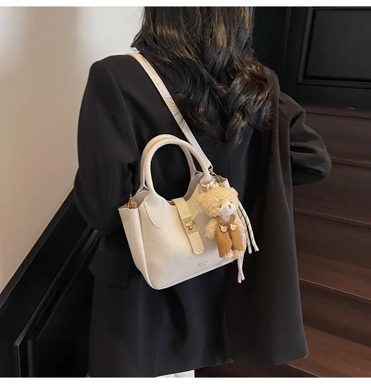 Pink Crossbody Bag with Cute Toy Charm — feature 18
