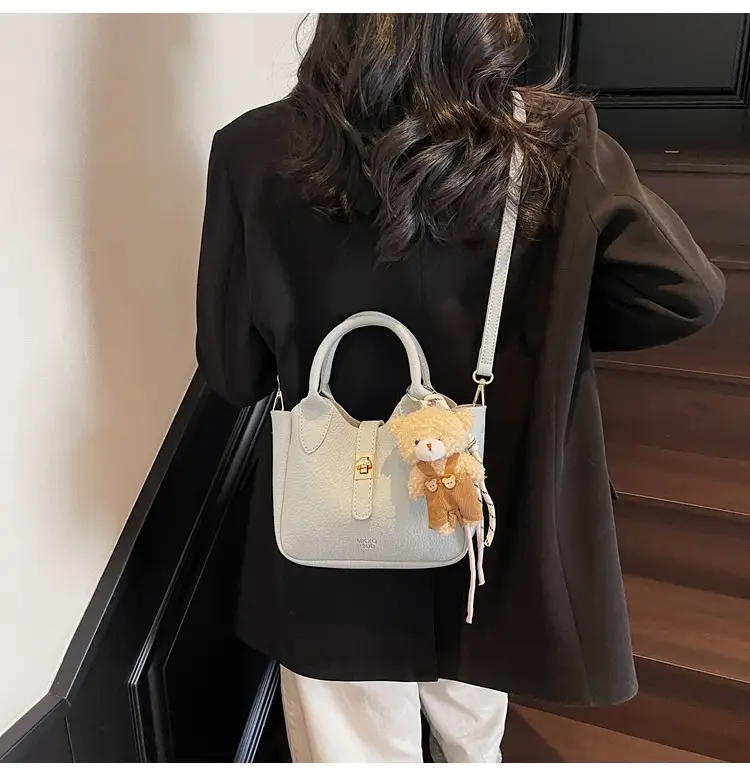 Pink Crossbody Bag with Cute Toy Charm — feature 20