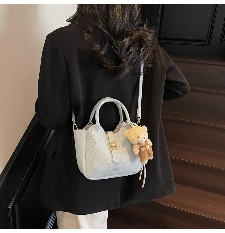 Pink Crossbody Bag with Cute Toy Charm — feature 21