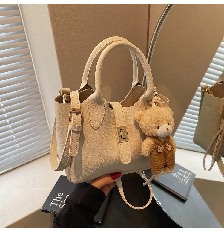 Pink Crossbody Bag with Cute Toy Charm — feature 24
