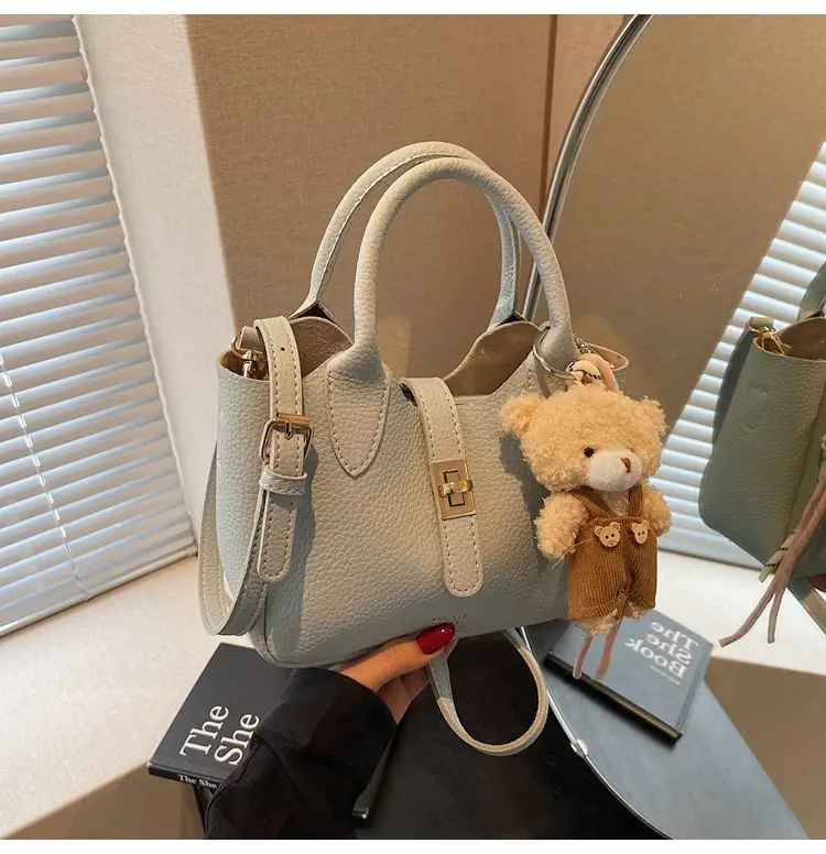 Pink Crossbody Bag with Cute Toy Charm — feature 25