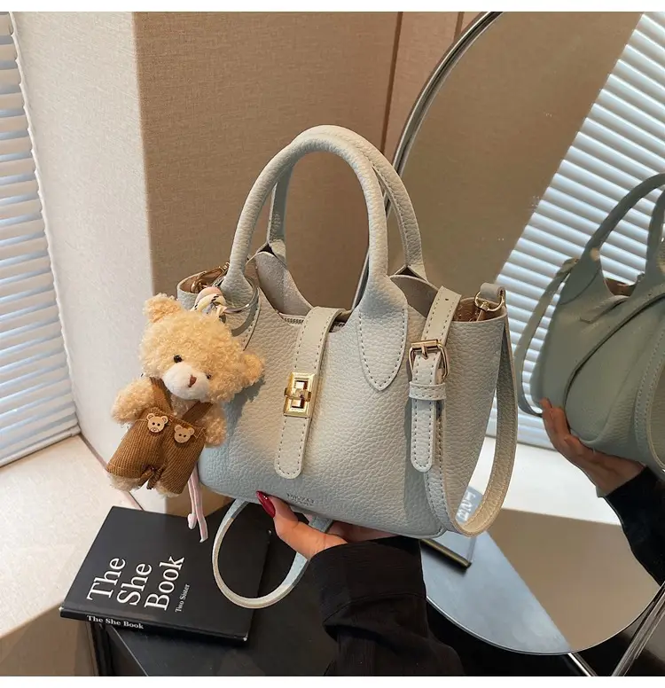Pink Crossbody Bag with Cute Toy Charm — feature 26
