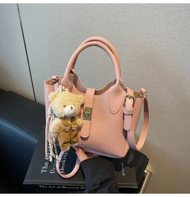Pink Crossbody Bag with Cute Toy Charm — feature 28