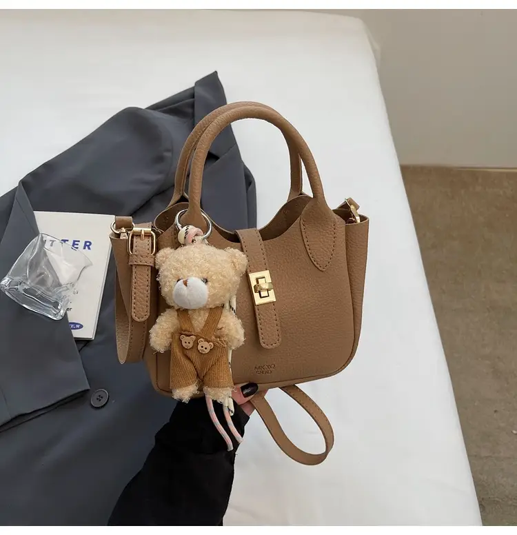 Pink Crossbody Bag with Cute Toy Charm — feature 30