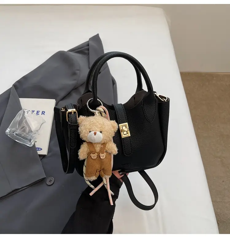 Pink Crossbody Bag with Cute Toy Charm — feature 32