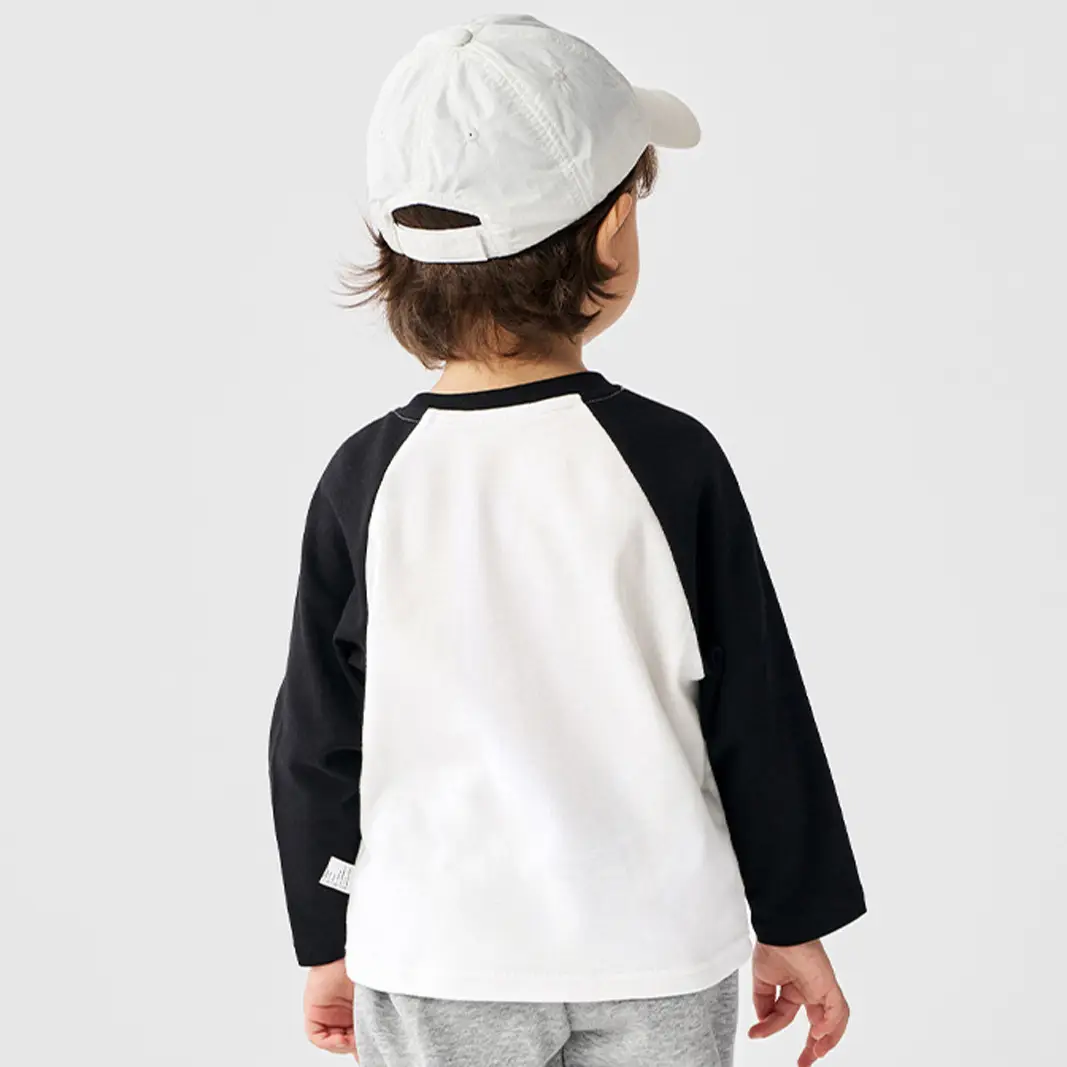 Children's Long Sleeve T-Shirt White Black Cotton Baby Boys Top - Image 12