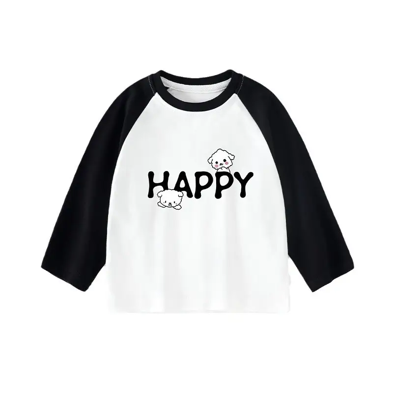 Children's Long Sleeve T-Shirt White Black Cotton Baby Boys Top - Image 13