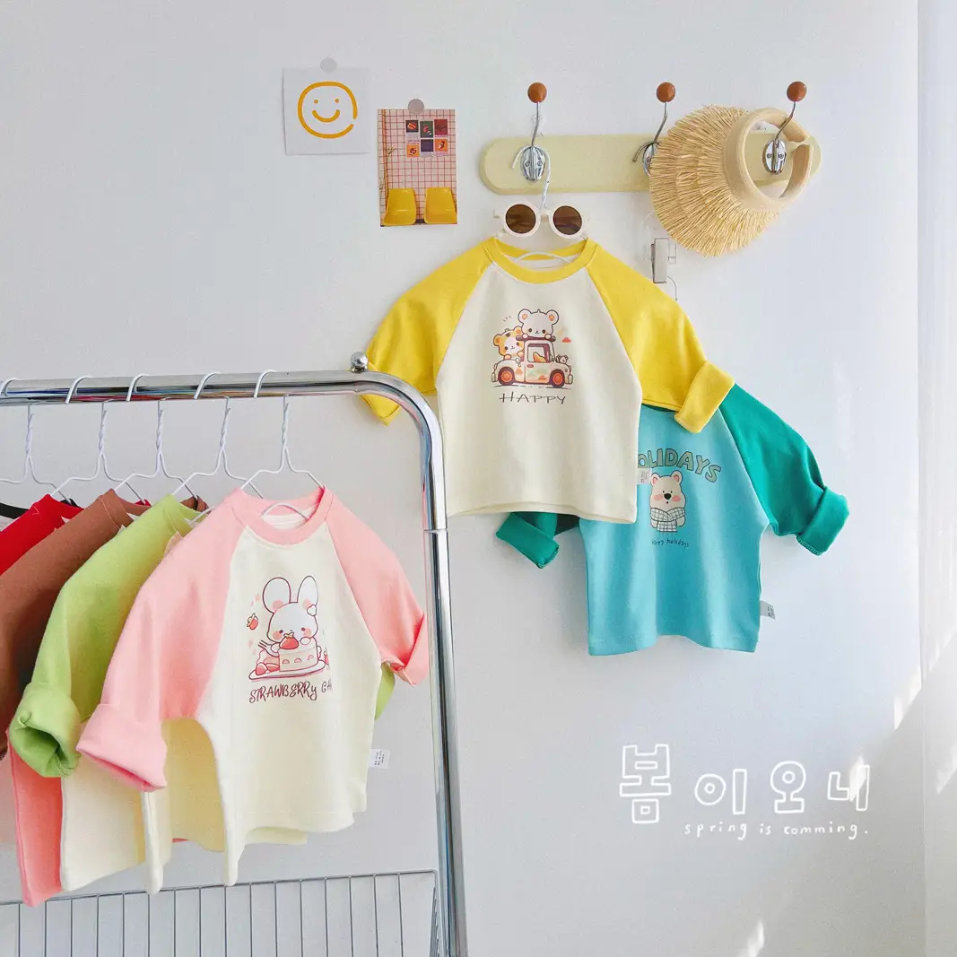 Children's Long Sleeve T-Shirt White Black Cotton Baby Boys Top β feature 10