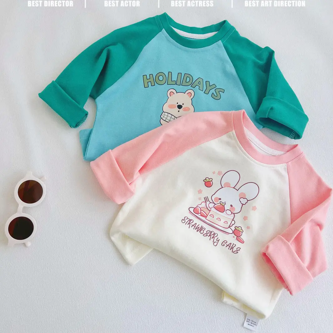 Children's Long Sleeve T-Shirt White Black Cotton Baby Boys Top β feature 16