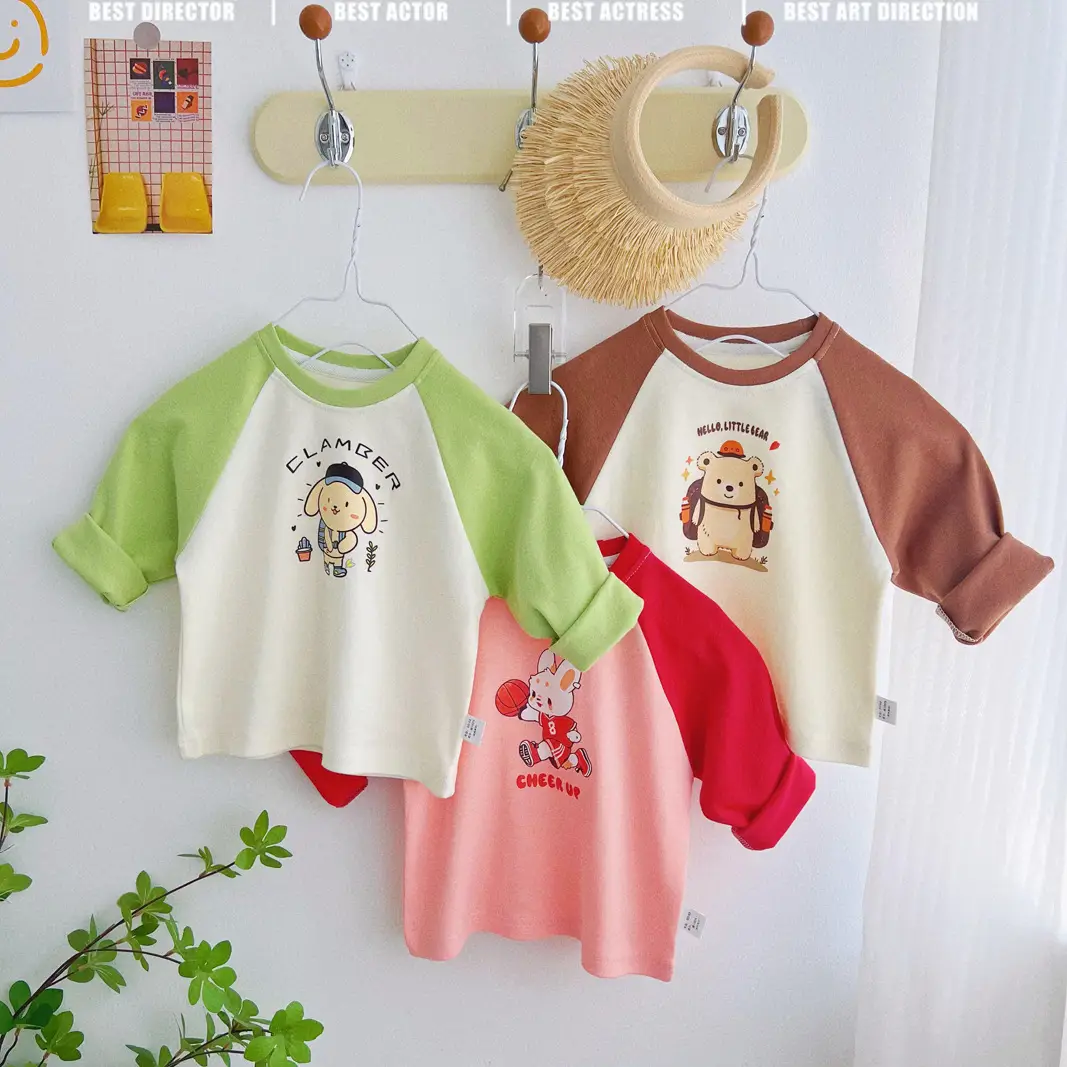 Children's Long Sleeve T-Shirt White Black Cotton Baby Boys Top β feature 8