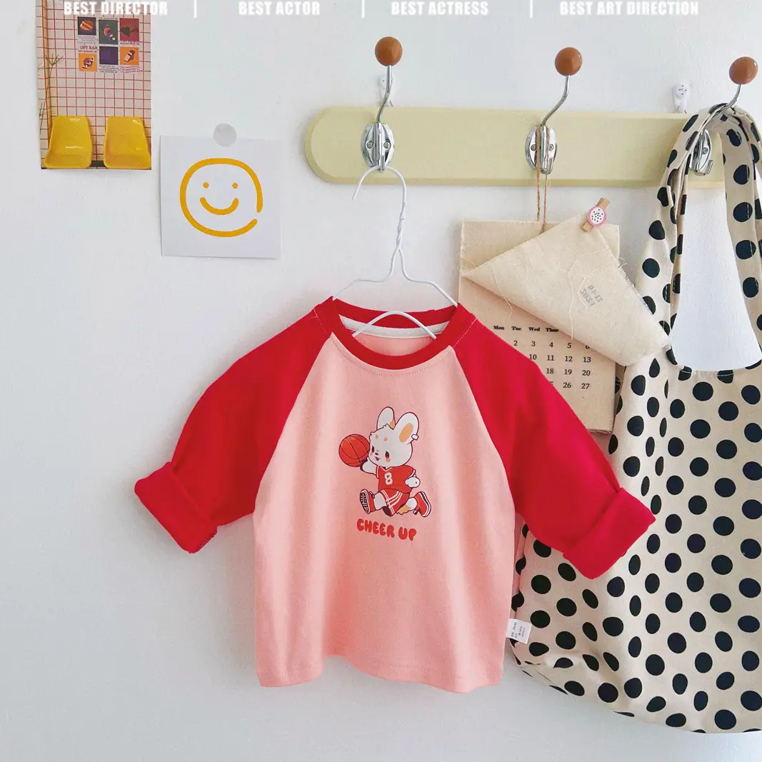 Children's Long Sleeve T-Shirt White Black Cotton Baby Boys Top - Image 2