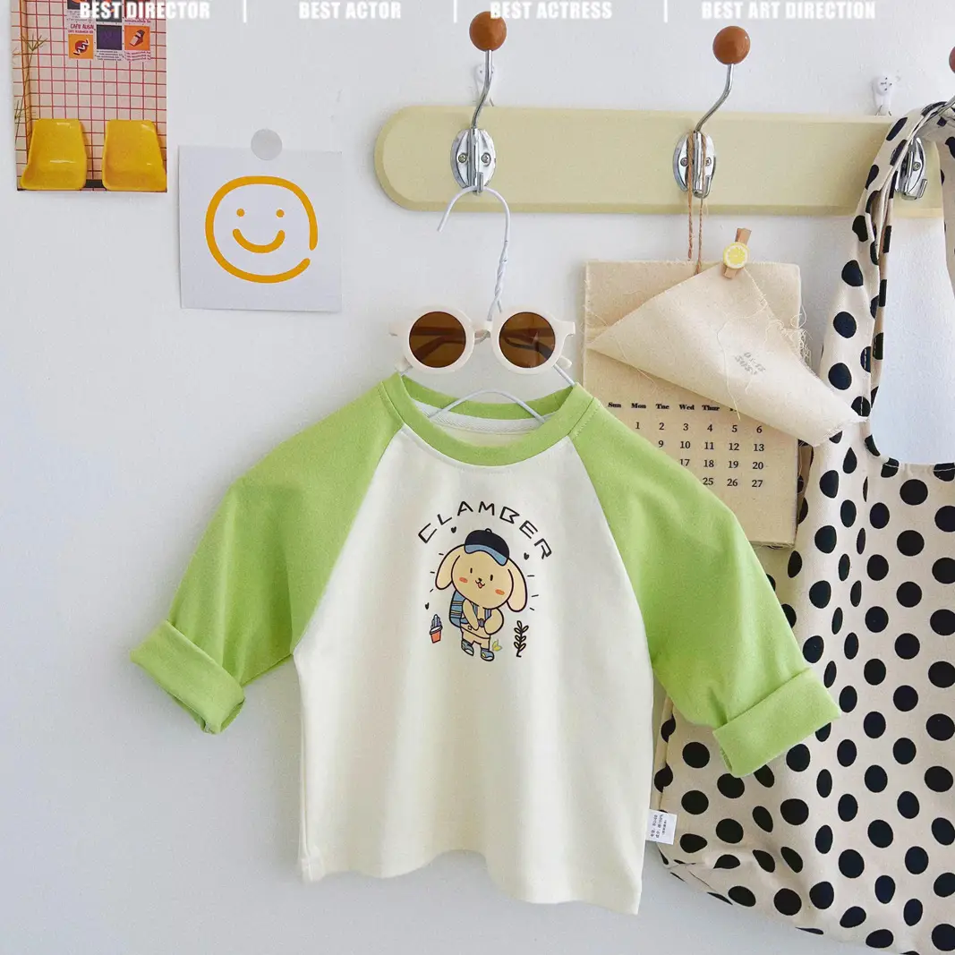 Children's Long Sleeve T-Shirt White Black Cotton Baby Boys Top - Image 4