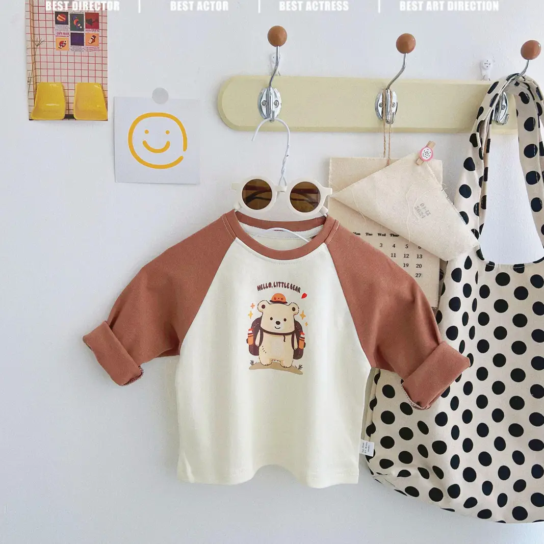 Children's Long Sleeve T-Shirt White Black Cotton Baby Boys Top - Image 7