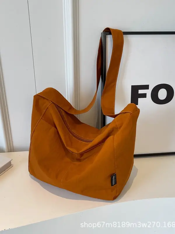 Women's Waterproof Crossbody Bag Tan High-End Japanese Nylon - Image 5