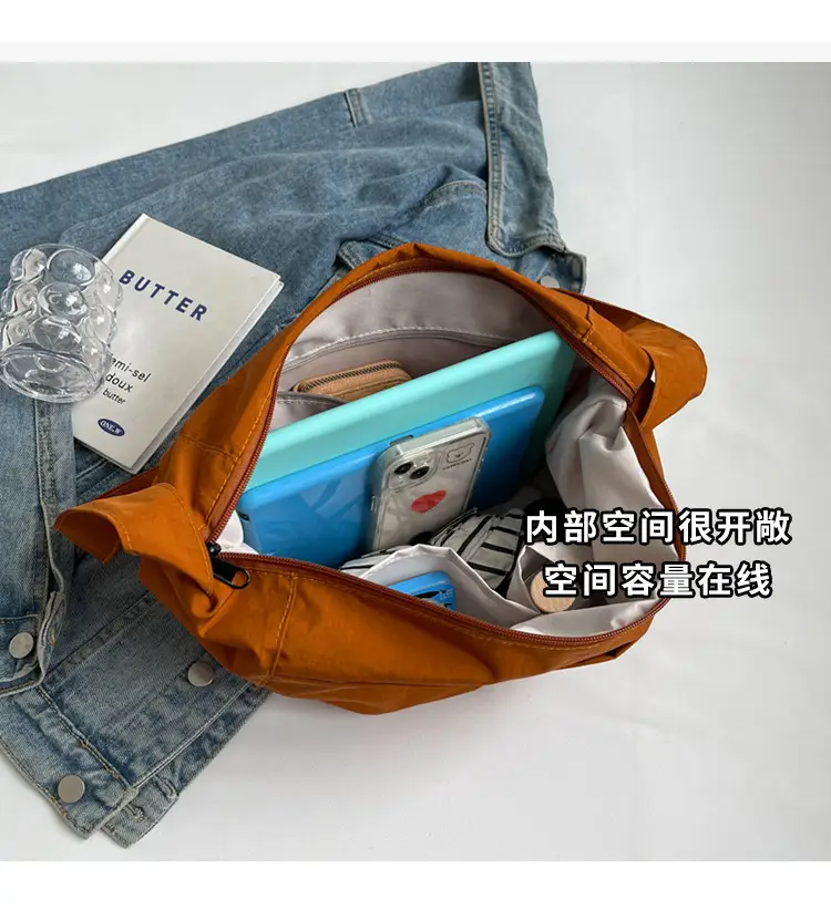 Women's Waterproof Crossbody Bag Tan High-End Japanese Nylon — feature 35
