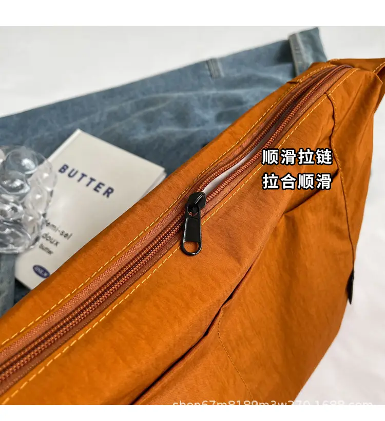 Women's Waterproof Crossbody Bag Tan High-End Japanese Nylon — feature 37