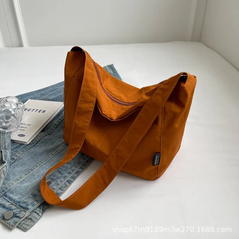 Women's Waterproof Crossbody Bag Tan High-End Japanese Nylon — feature 44