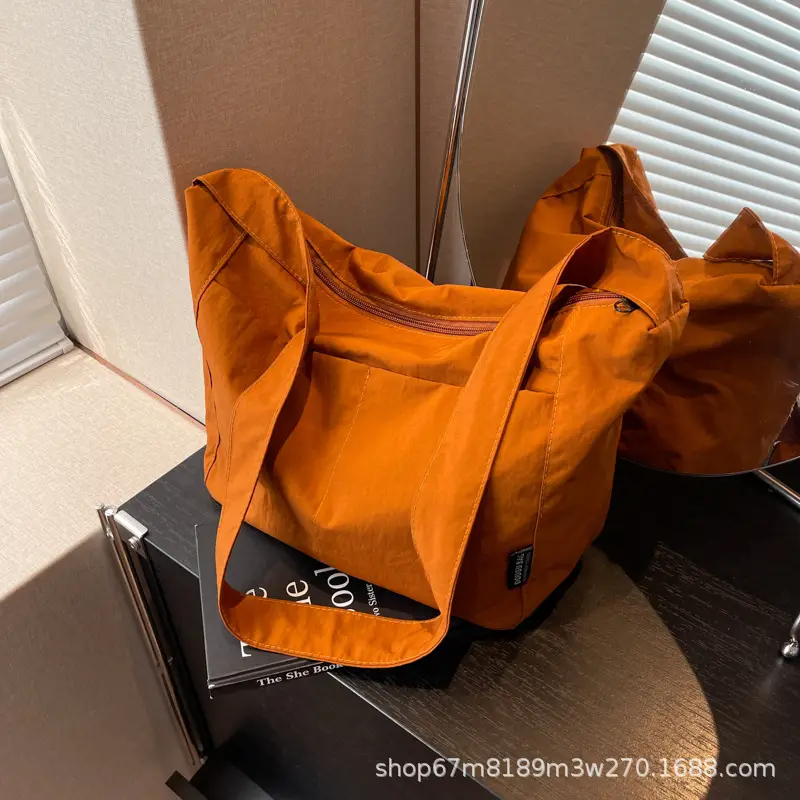 Women's Waterproof Crossbody Bag Tan High-End Japanese Nylon — feature 46