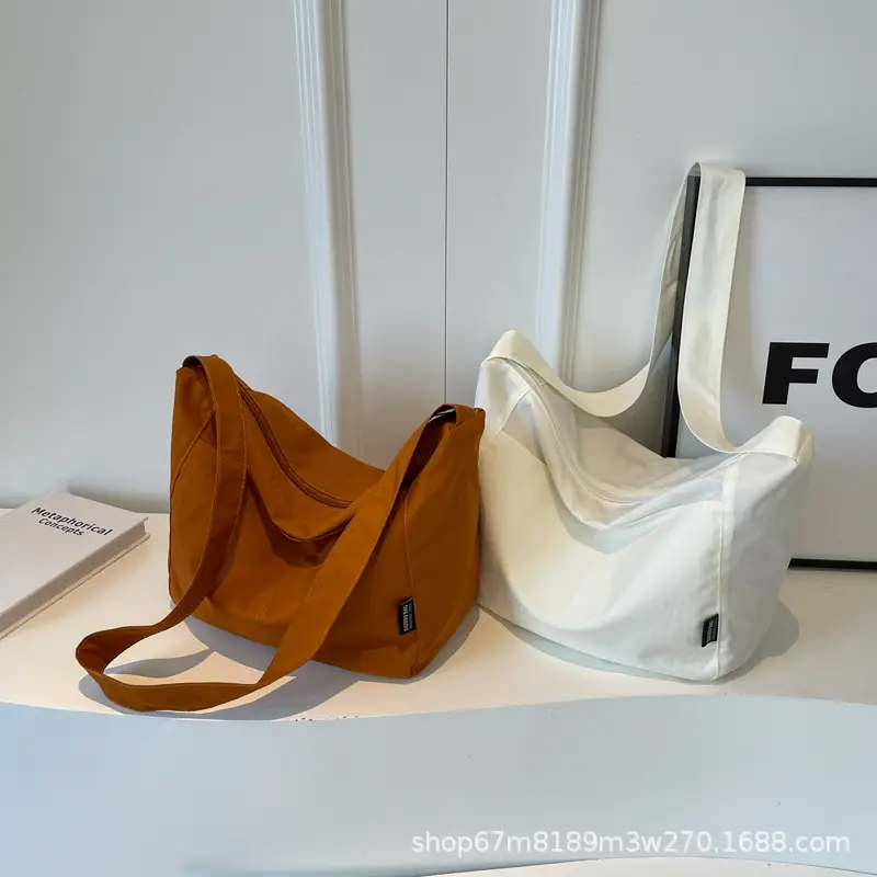 Women's Waterproof Crossbody Bag Tan High-End Japanese Nylon — feature 47