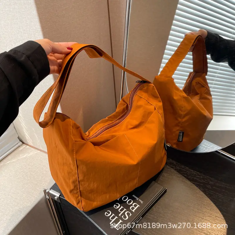 Women's Waterproof Crossbody Bag Tan High-End Japanese Nylon — feature 48