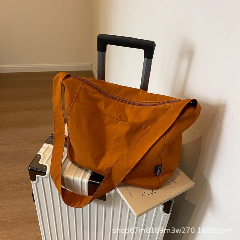 Women's Waterproof Crossbody Bag Tan High-End Japanese Nylon — feature 7