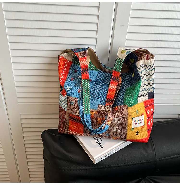 Women's Sunflower Print Shoulder Bag Large Capacity Yellow — feature 12