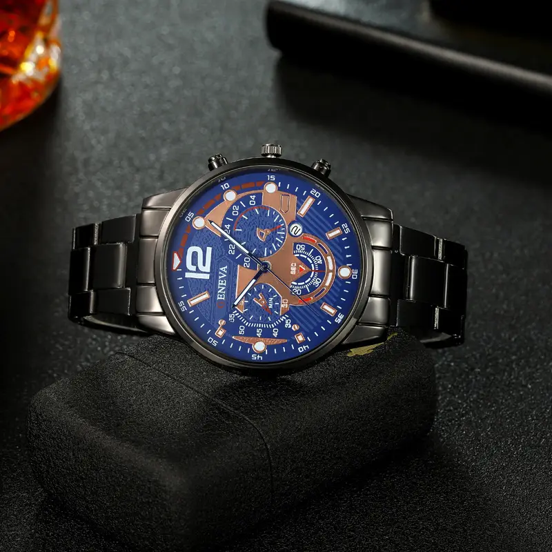 Factory Direct Sales Men's Watch Steel Band Calendar Quartz Sports Luminous Pointer Quartz Watch Men's Watch Wholesale — feature 3