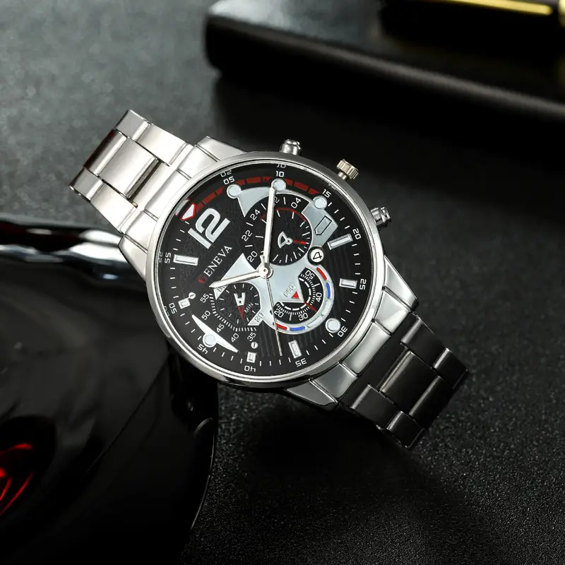 Factory Direct Sales Men's Watch Steel Band Calendar Quartz Sports Luminous Pointer Quartz Watch Men's Watch Wholesale — feature 4