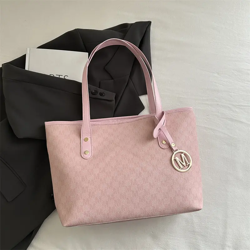 Women's Black Checkered H-Style Shoulder Bag with Gold Logo - Image 4
