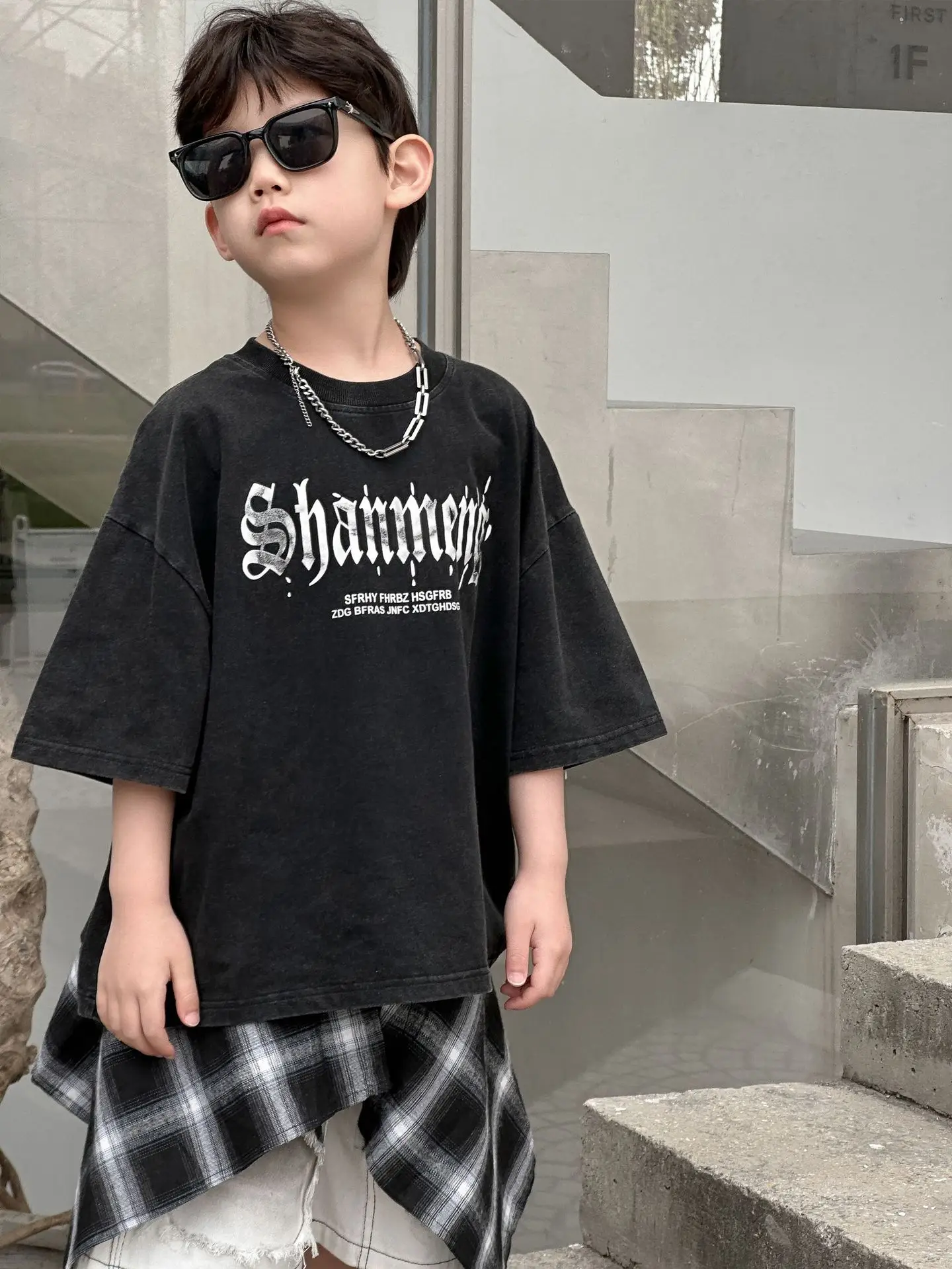 Boys Black Shouwa T-Shirt Short Sleeve Kids 2025 - Image 5