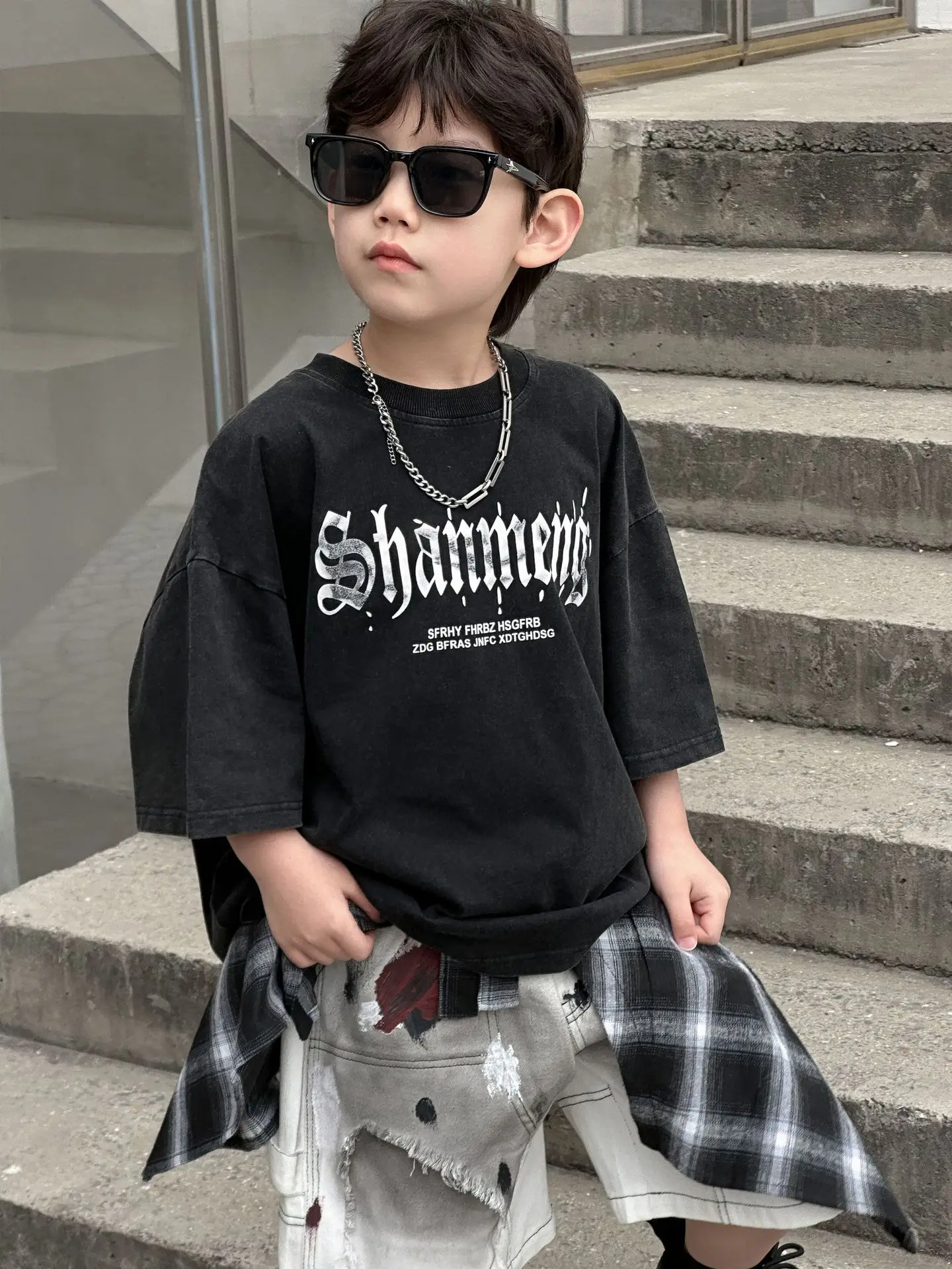 Boys Black Shouwa T-Shirt Short Sleeve Kids 2025 - Image 6