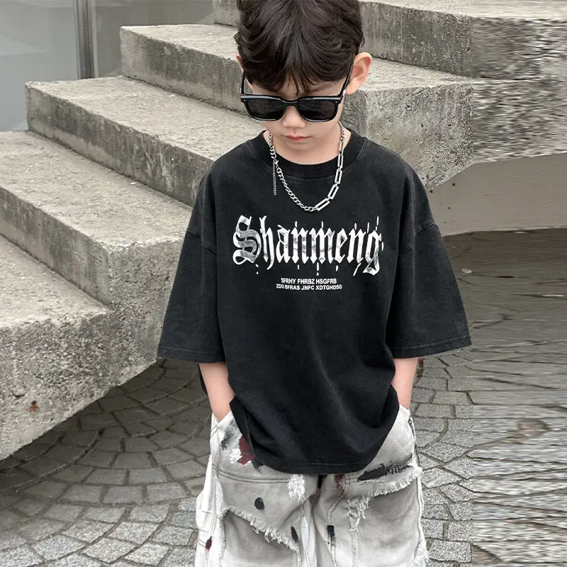 Boys Black Shouwa T-Shirt Short Sleeve Kids 2025 — feature 11