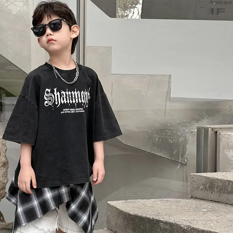 Boys Black Shouwa T-Shirt Short Sleeve Kids 2025 — feature 13