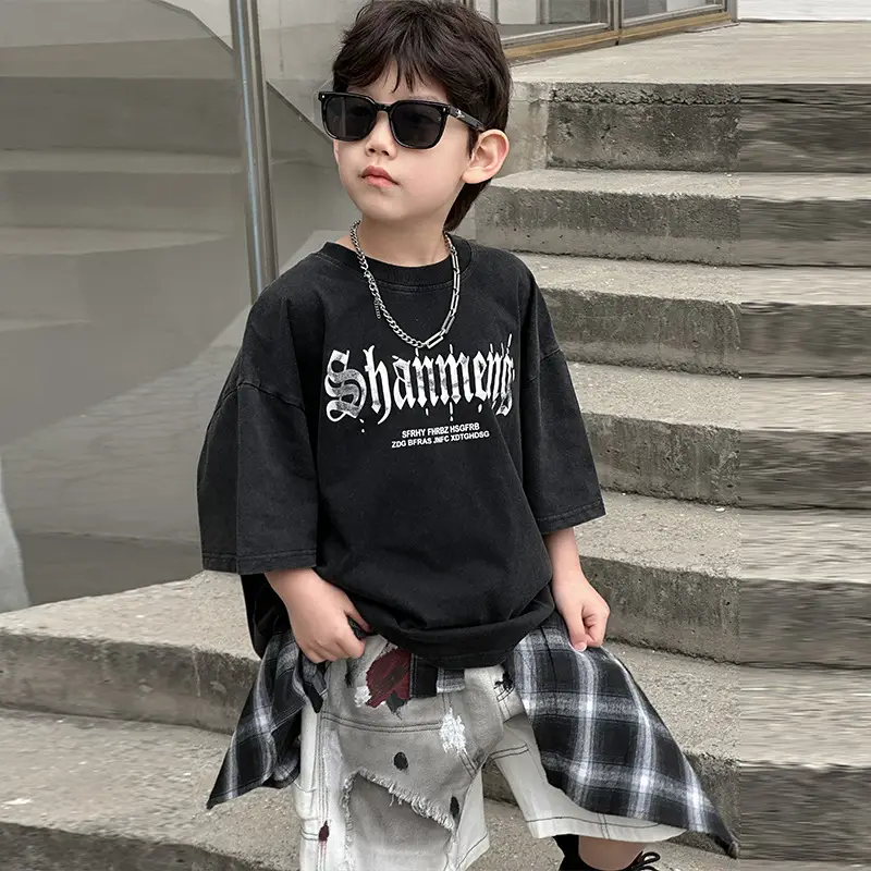 Boys Black Shouwa T-Shirt Short Sleeve Kids 2025 — feature 14