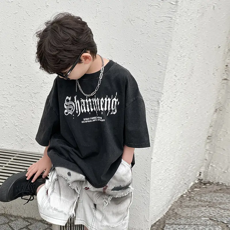 Boys Black Shouwa T-Shirt Short Sleeve Kids 2025 — feature 15