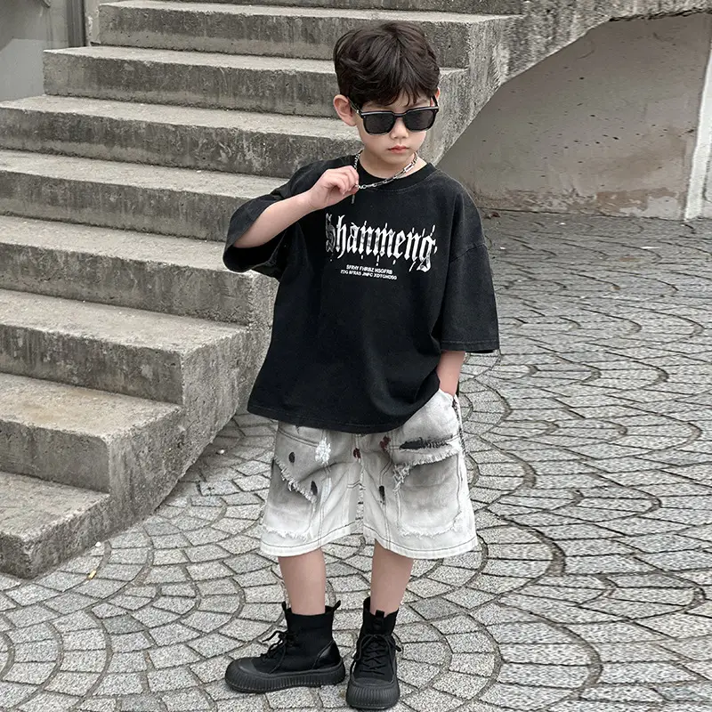 Boys Black Shouwa T-Shirt Short Sleeve Kids 2025 — feature 16