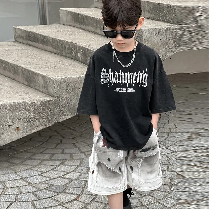 Boys Black Shouwa T-Shirt Short Sleeve Kids 2025 — feature 17