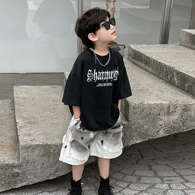 Boys Black Shouwa T-Shirt Short Sleeve Kids 2025 — feature 18