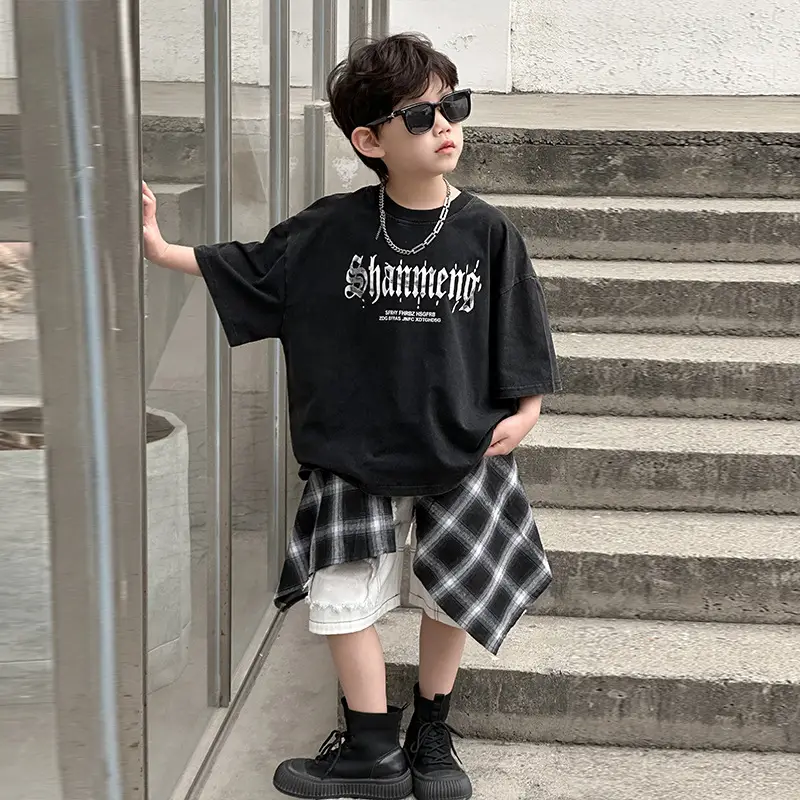 Boys Black Shouwa T-Shirt Short Sleeve Kids 2025 — feature 3