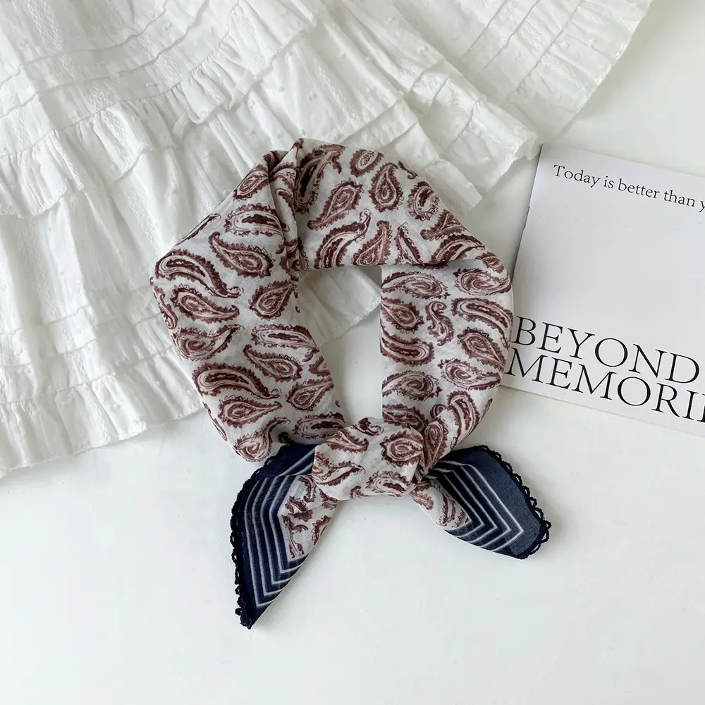 Vintage Cotton Floral Scarf for Women — feature 12