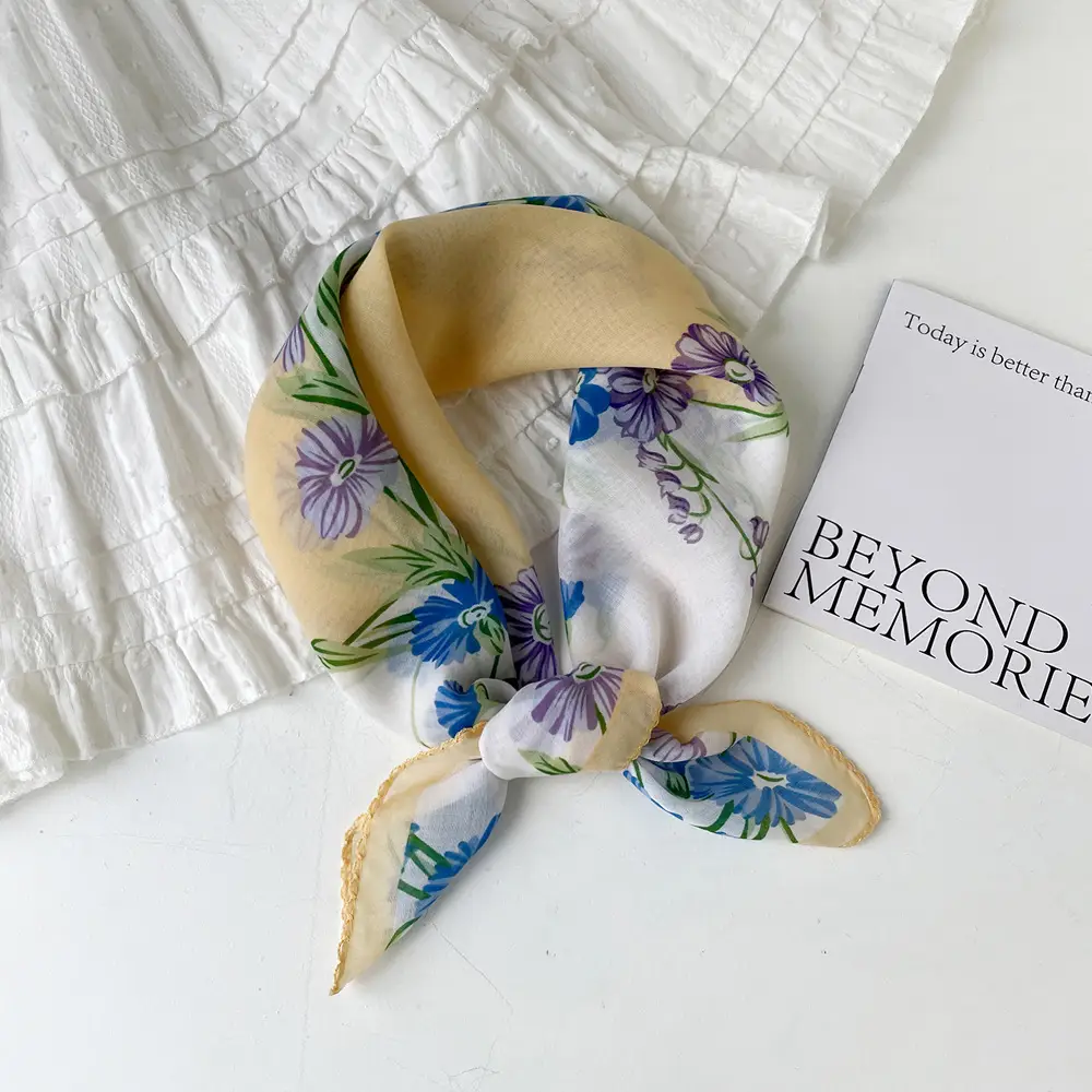 Vintage Cotton Floral Scarf for Women — feature 15