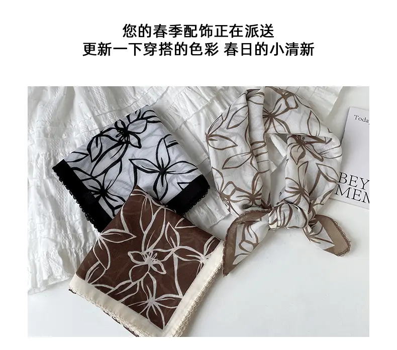 Vintage Cotton Floral Scarf for Women — feature 5