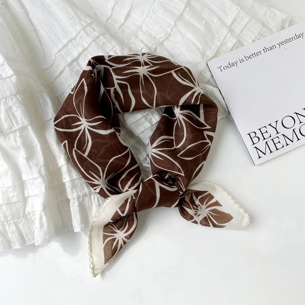 Vintage Cotton Floral Scarf for Women — feature 8