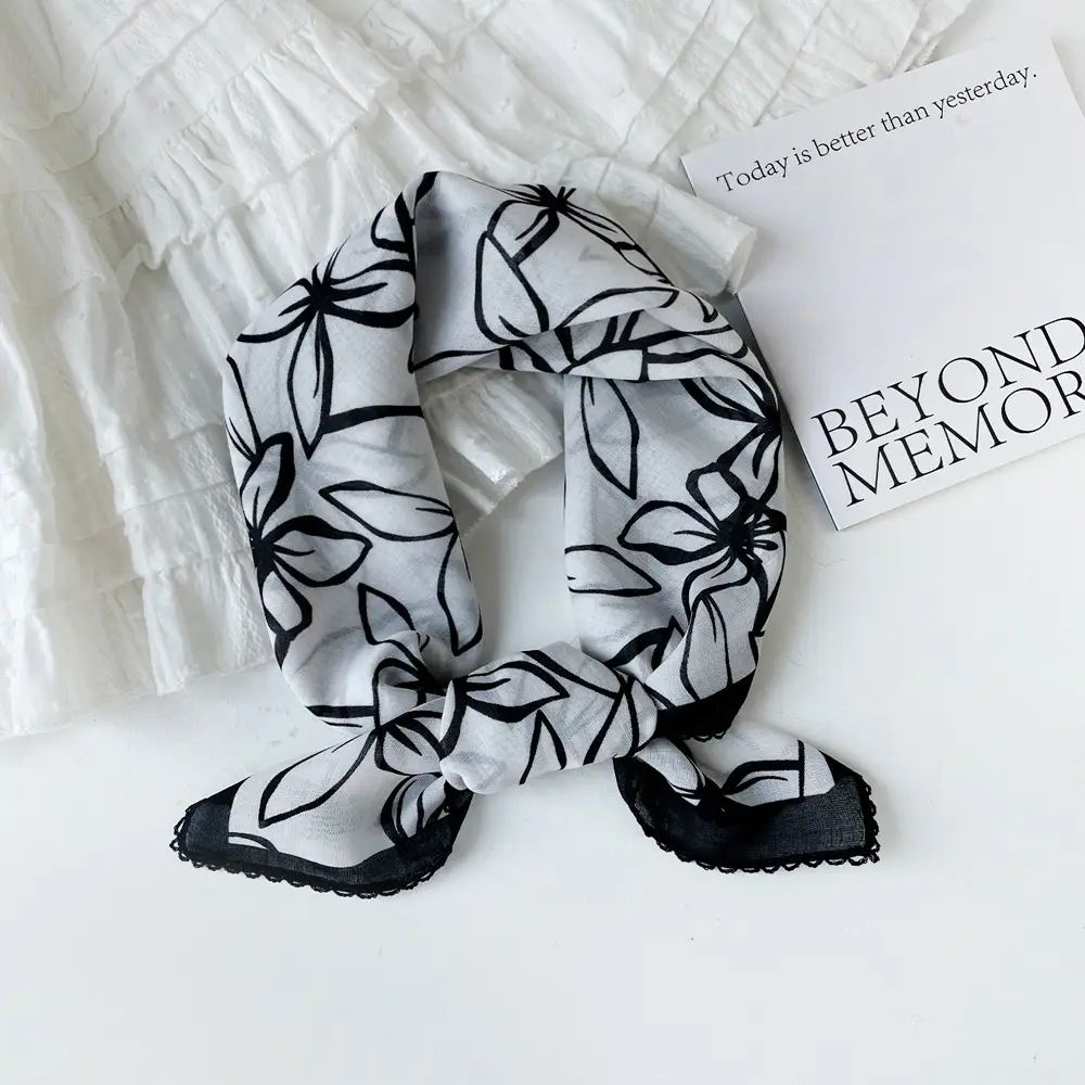 Vintage Cotton Floral Scarf for Women — feature 9