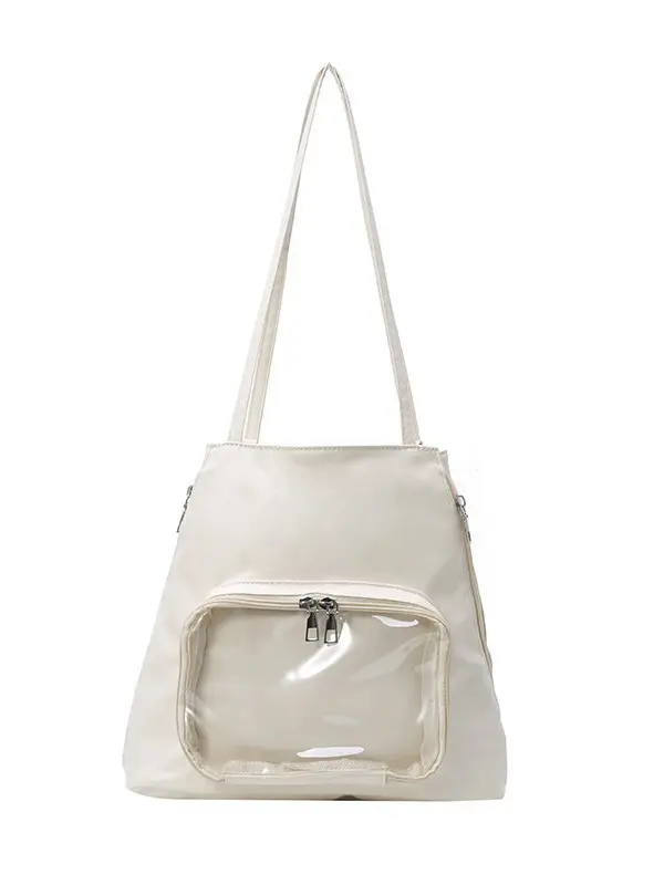 2025 Style Clear Window Shoulder Tote Bag White - Image 6