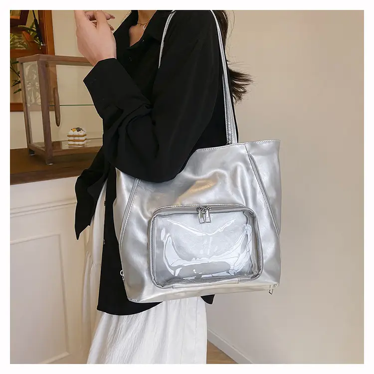 2025 Style Clear Window Shoulder Tote Bag White — feature 12