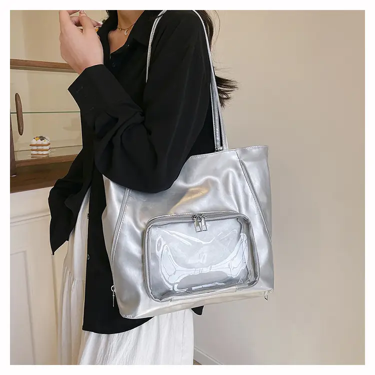 2025 Style Clear Window Shoulder Tote Bag White — feature 13